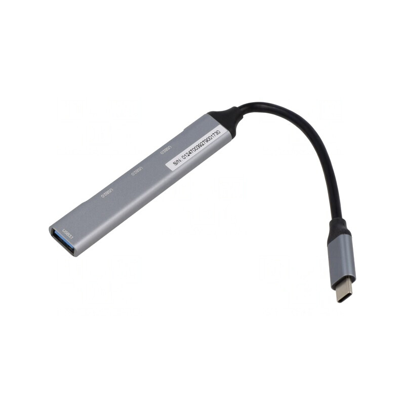 Hub USB 4 Porturi USB-A și USB-C, Gri | Electronic-mag.ro | Componente Electronice