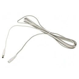 Cablu DC 5m Alb 2x0,5mm2 5,5x2,1 Mufă și Soclu Drept | Electronic-mag.ro | Componente Electronice
