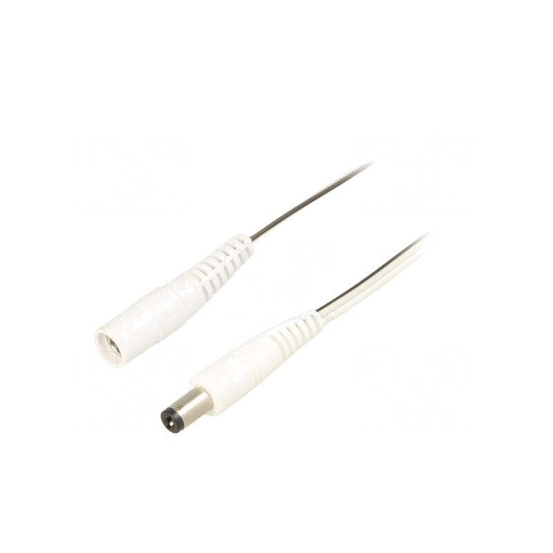 Cablu Prelungitor DC Alb 5m 2x0,5mm2 Mufă și Soclu | Electronic-mag.ro | Componente Electronice Cablu Prelungitor DC Alb 5m 2x0,5mm2 Mufă și Soclu | Electronic-mag.ro | Componente Electronice