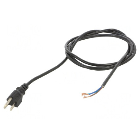 Cablu de Alimentare 3x18AWG NEMA 5-15 PVC 2m Negru 7A | Electronic-mag.ro | Componente Electronice