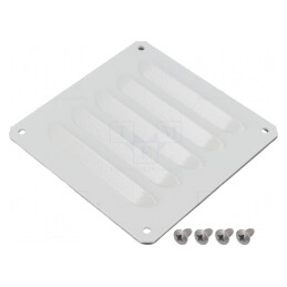 Protecție oțel 95x104mm IP23 RAL 7035 | Electronic-mag.ro | Componente Electronice