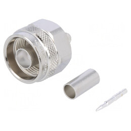Mufă N tată drept 50Ω crimpat pe cablu | Electronic-mag.ro | Componente Electronice