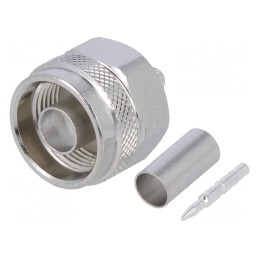 Mufă N Tată Drept 50Ω pentru Cablu RG223/RG400 PTFE | Electronic-mag.ro | Componente Electronice