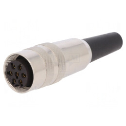 Mufă Mamă M16 7 PIN 5A 250V Drept pentru Lipire pe Cablu | Electronic-mag.ro | Componente Electronice