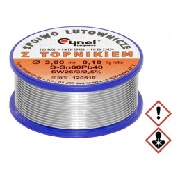 Sârmă de lipit cu plumb 2mm 0,1kg | Electronic-mag.ro | Componente Electronice