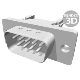 Conector D-Sub 9-Pin Tată pentru Cablu-Bandă IDC 1,27mm | Electronic-mag.ro | Componente Electronice