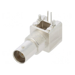 Conector BNC PCB Unghi Drept cu Post | Electronic-mag.ro | Componente Electronice