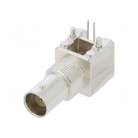 Conector BNC PCB Unghi Drept cu Post | Electronic-mag.ro | Componente Electronice