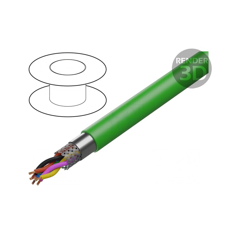 Cablu HMC-BUS Cu PUR Verde 22AWG 25AWG | Electronic-mag.ro | Componente Electronice