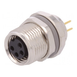 Conector M8 Mamă 4 Pini Neecranați Soclu IP67 30V 2-4.5mm | Electronic-mag.ro | Componente Electronice