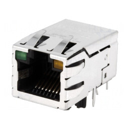 Soclu RJ45 Ecranat PoE cu LED 8p8c | Electronic-mag.ro | Componente Electronice