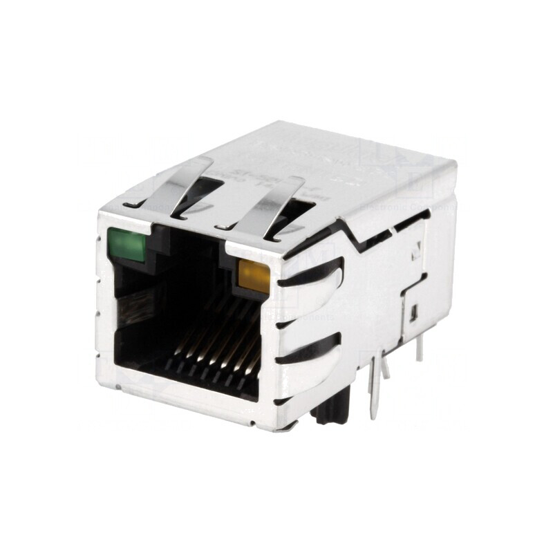 Soclu RJ45 Ecranat PoE cu LED 8p8c | Electronic-mag.ro | Componente Electronice