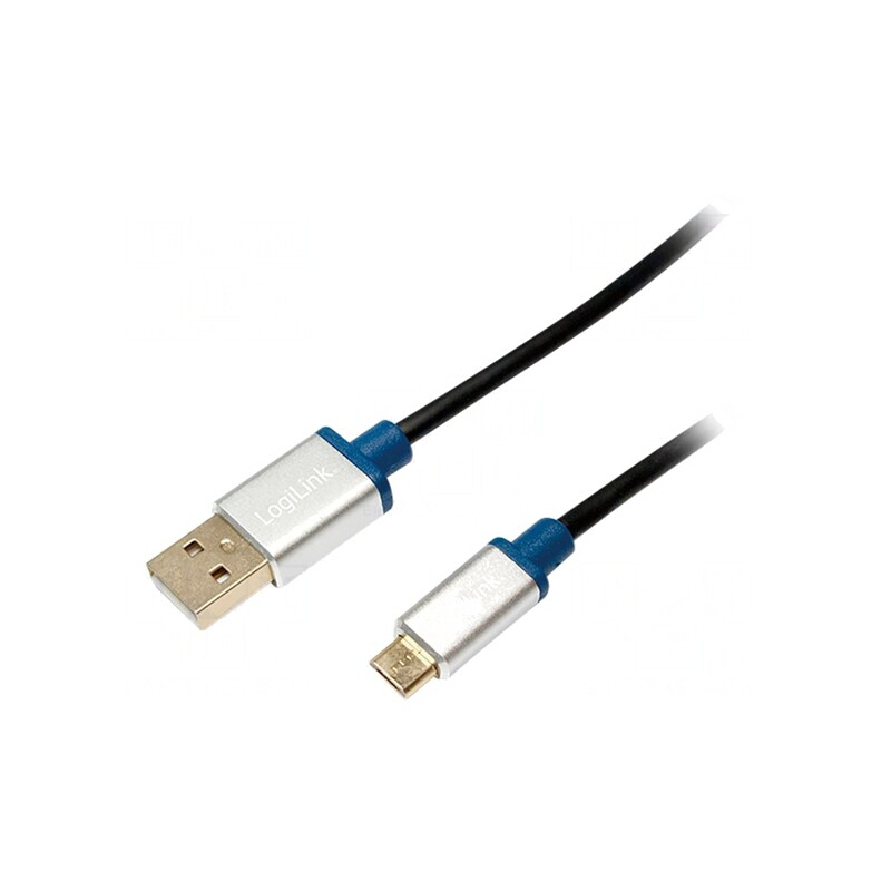 Cablu USB 2.0 A la Micro B 1m Negru | Electronic-mag.ro | Componente Electronice
