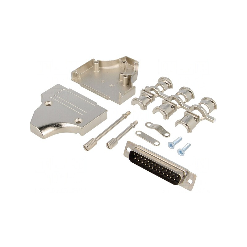 Mufă D-Sub 25-PIN Tată Unghi Neagră | Electronic-mag.ro | Componente Electronice