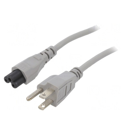Cablu Alimentare IEC C5 la NEMA 5-15 5m Gri 7A | Electronic-mag.ro | Componente Electronice