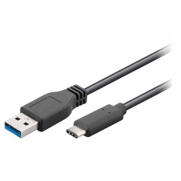 Cablu USB 3.0 USB A la USB C 0.5m Negru | Electronic-mag.ro | Componente Electronice