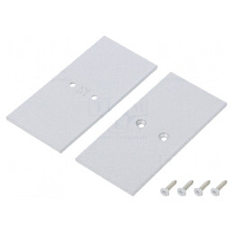 Obturator Argintiu pentru Profil LED, 2 Buc, 33.4x68.8x2mm, Oțel | Electronic-mag.ro | Componente Electronice