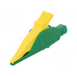 Bornă crocodil 32A 1kVDC galben-verde 4mm | Electronic-mag.ro | Componente Electronice