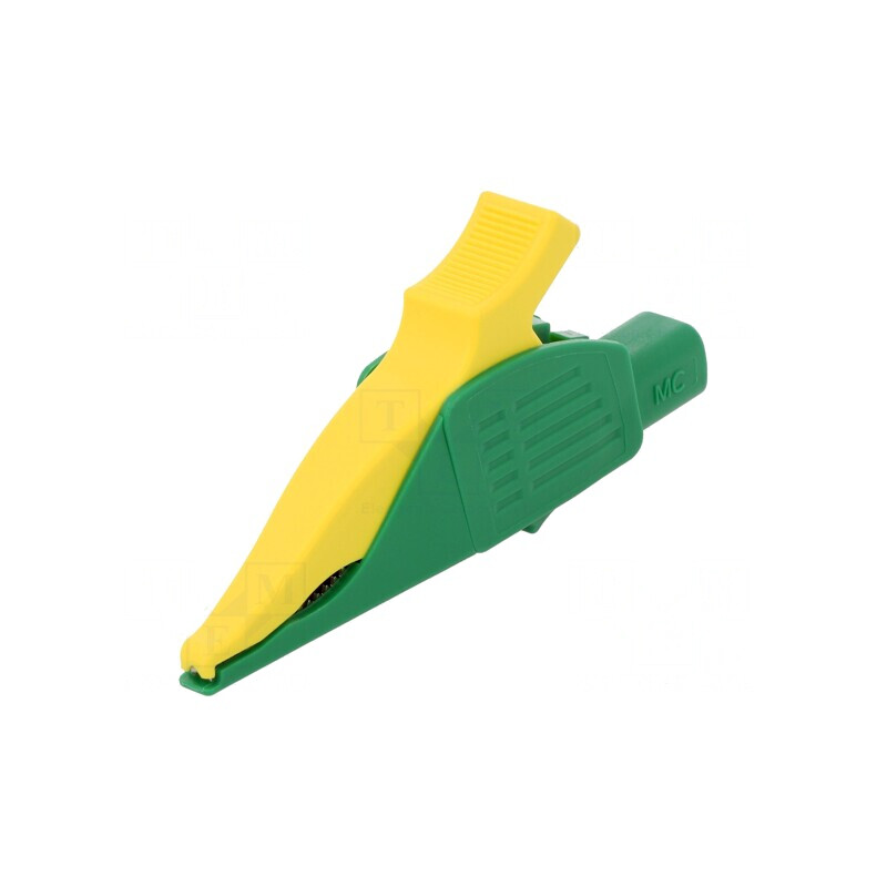 Bornă crocodil 32A 1kVDC galben-verde 4mm | Electronic-mag.ro | Componente Electronice