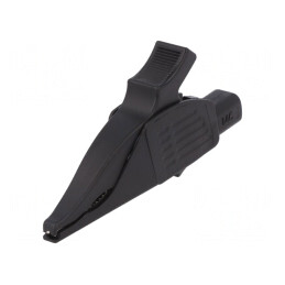 Bornă crocodil 32A 1kVDC neagră 30mm | Electronic-mag.ro | Componente Electronice