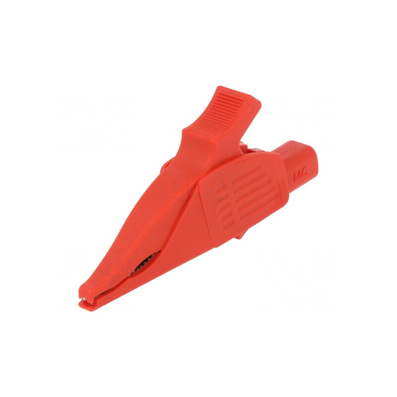 Bornă crocodil roșie 32A 1kVDC max.30mm | Electronic-mag.ro | Componente Electronice