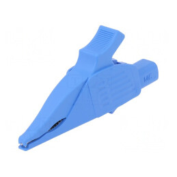 Bornă crocodil 32A 1kVDC albastră 4mm | Electronic-mag.ro | Componente Electronice