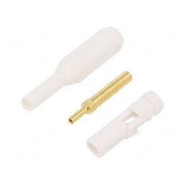 Soclu Banană 2mm Aurit Alb 38.2mm | Electronic-mag.ro | Componente Electronice
