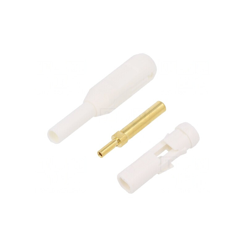 Soclu Banană 2mm Aurit Alb 38.2mm | Electronic-mag.ro | Componente Electronice