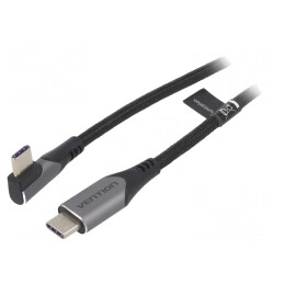 Cablu USB-C 2.0 unghi 0,5m negru 100W | Electronic-mag.ro | Componente Electronice