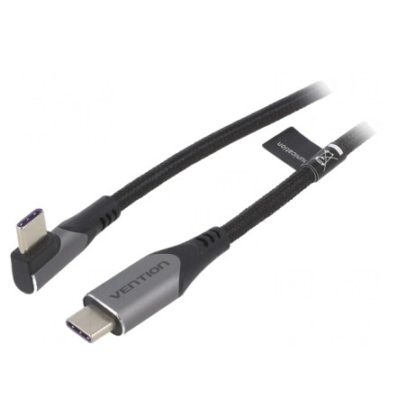 Cablu USB-C 2.0 unghi 0,5m negru 100W | Electronic-mag.ro | Componente Electronice