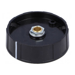 Buton rotativ negru cu indicator ABS 6mm 50x15,5mm | Electronic-mag.ro | Componente Electronice