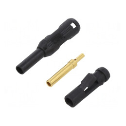Soclu Banană 2mm Negru Aurit 38.2mm | Electronic-mag.ro | Componente Electronice