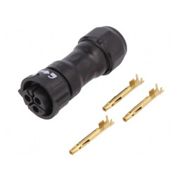 Conector circular pe cablu 3 pini mamă X-Lok | Electronic-mag.ro | Componente Electronice