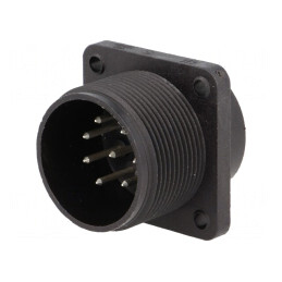 Conector circular soclu IP67 8 pini argintat tată