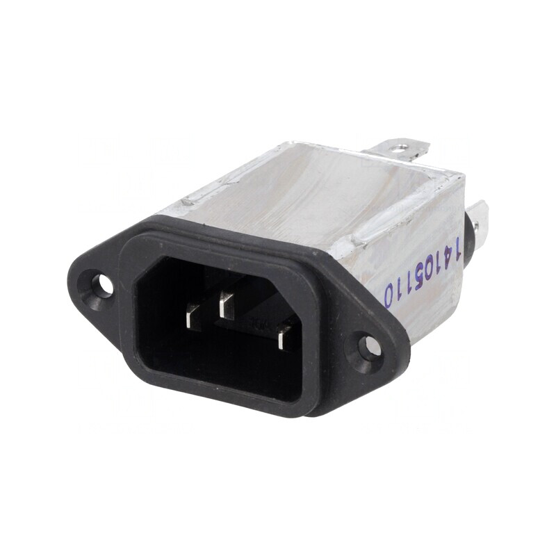 Conector Alimentare AC Soclu Tată 10A 250VAC IEC 60320 | Electronic-mag.ro | Componente Electronice