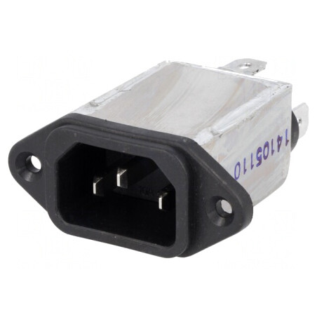 Conector Alimentare AC Soclu Tată 10A 250VAC IEC 60320 | Electronic-mag.ro | Componente Electronice
