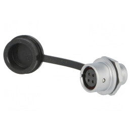 Soclu Mamă 4 PIN IP67 5A 200V pentru Lipire | Electronic-mag.ro | Componente Electronice