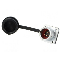 Soclu SF12 Tată 4 PIN IP67 5A 200V 0.75mm2 -40÷100°C | Electronic-mag.ro | Componente Electronice