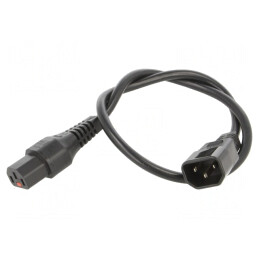 Cablu IEC C13 Mamă la IEC C14 Tată 0.5m cu Blocare IEC LOCK | Electronic-mag.ro | Componente Electronice