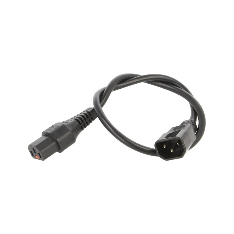 Cablu IEC C13 Mamă la IEC C14 Tată 0.5m cu Blocare IEC LOCK | Electronic-mag.ro | Componente Electronice