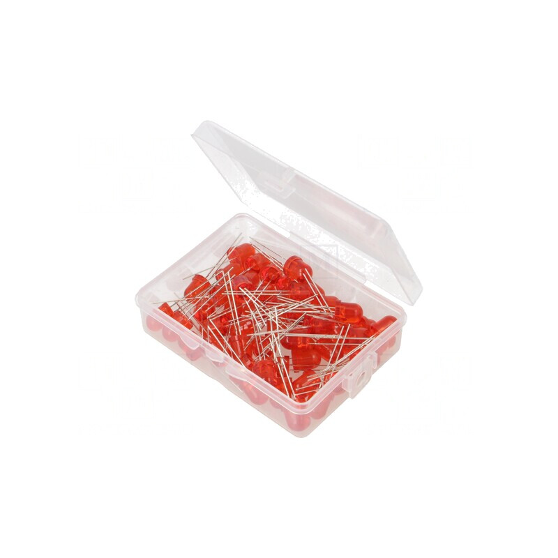 Set LED 8mm Roșu 50 buc 3-15V | Electronic-mag.ro | Componente Electronice