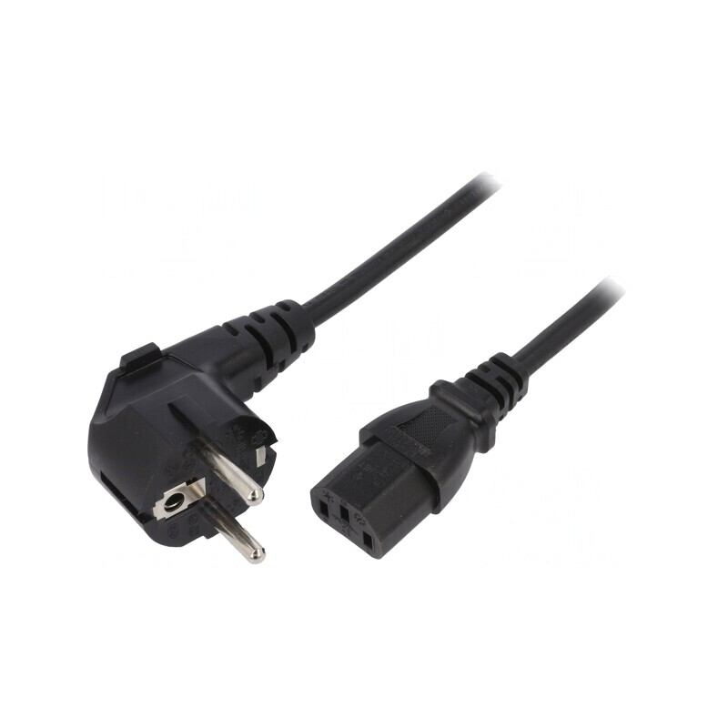 Cablu Alimentare 3x1mm2 cu Ștecăr Unghiular și Conector IEC C13 PVC | Electronic-mag.ro | Componente Electronice