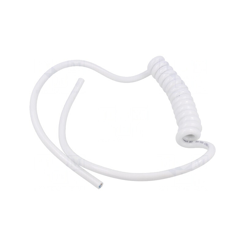 Cablu spiralat 3G1mm2 neecranat alb PUR 300V 0,1m-0,35m | Electronic-mag.ro | Componente Electronice