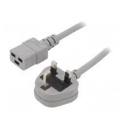 Cablu Alimentare 3x1,5mm2 2m Gri 13A | Electronic-mag.ro | Componente Electronice