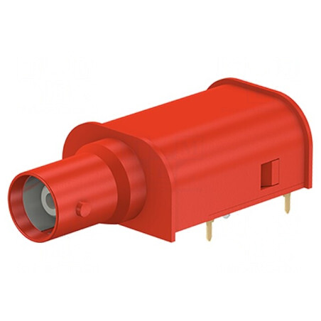 Adaptor BNC cu izolație roșie pentru lipit | Electronic-mag.ro | Componente Electronice