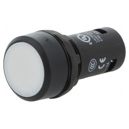 Comutator Apăsare 22mm 1 NO Alb | Electronic-mag.ro | Componente Electronice