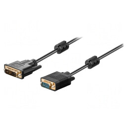 Cablu D-Sub 15pin HD la DVI-I 2m Negru | Electronic-mag.ro | Componente Electronice