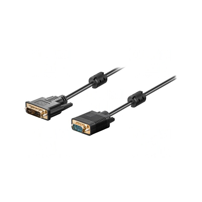 Cablu D-Sub 15pin HD la DVI-I 2m Negru | Electronic-mag.ro | Componente Electronice