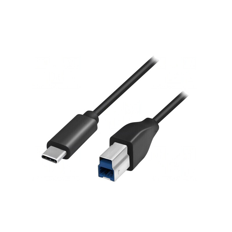 Cablu USB 3.0 USB B - USB C 2m Negru | Electronic-mag.ro | Componente Electronice