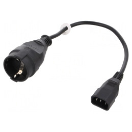Cablu Alimentare 3x1mm2 0.3m Priză CEE 7/3 la IEC C14 | Electronic-mag.ro | Componente Electronice